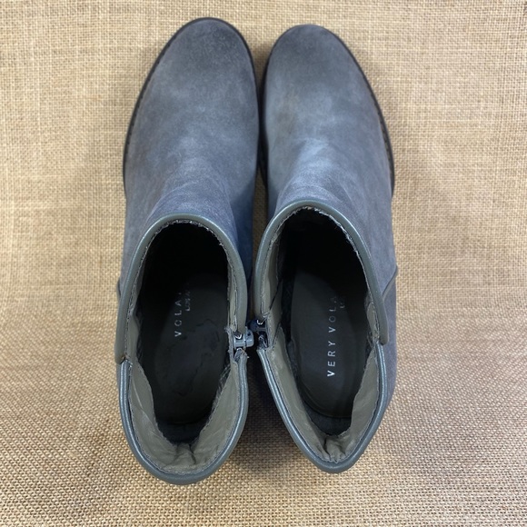 Grey booties wedges ankle boots leather suede zipper women’s 8 - Picture 10 of 12